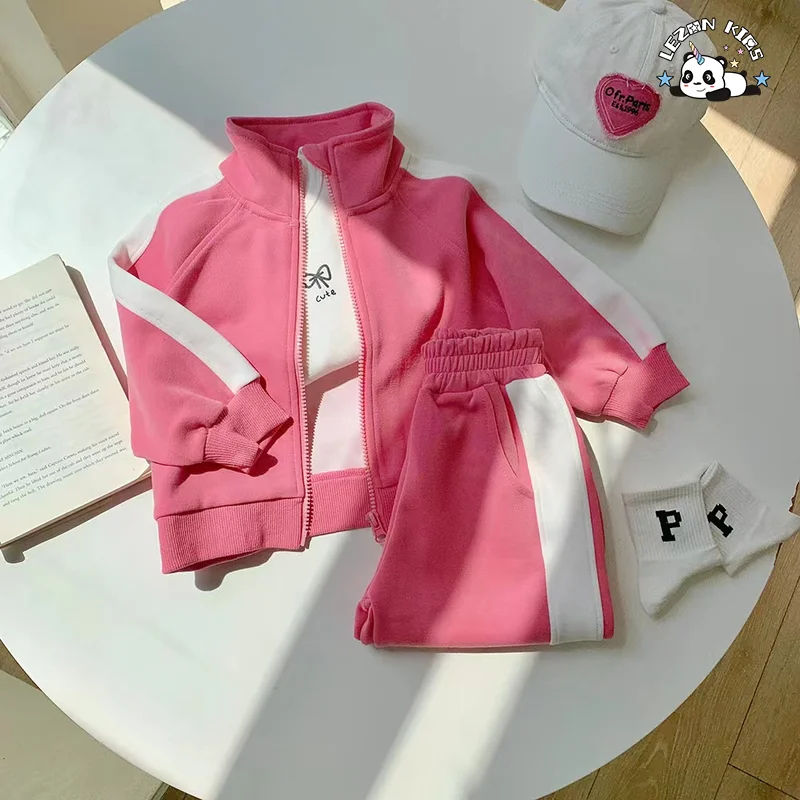 LEZONKIDS - Customizable Casual Clothing Sports Hoodie Two-Piece Set Warm Thickness Winter Clothes Kids Boy Clothing Set
